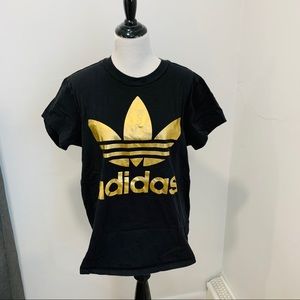 Adidas Trefoil Black and Gold Oversized Tee